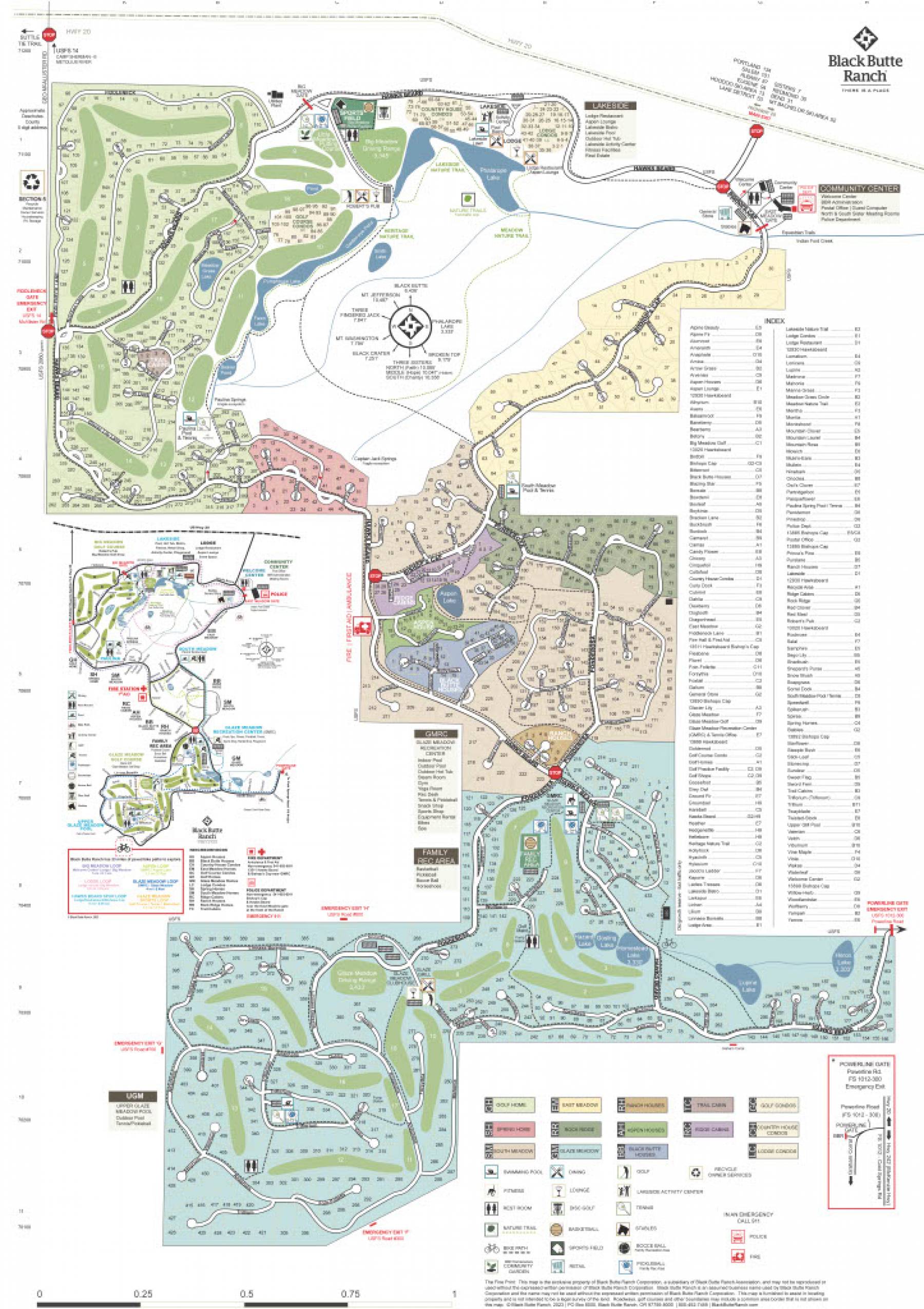 Detailed Resort Map of Black Butte Ranch